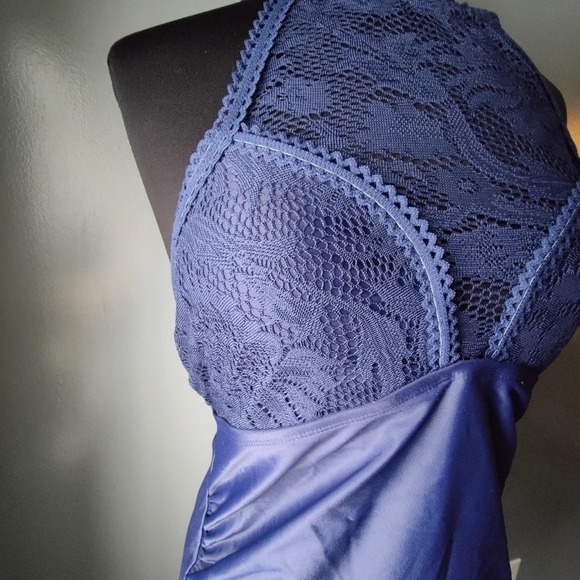 *NWT* Coastal Blue Lace Halter Tankini - Picture 5 of 7